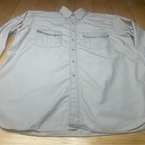 Vintage Lucchese Button Down Shirt Western Sport Color Beige Size Large USA Made